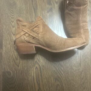 Vince Camuto Brown Perforated Heeled Boots